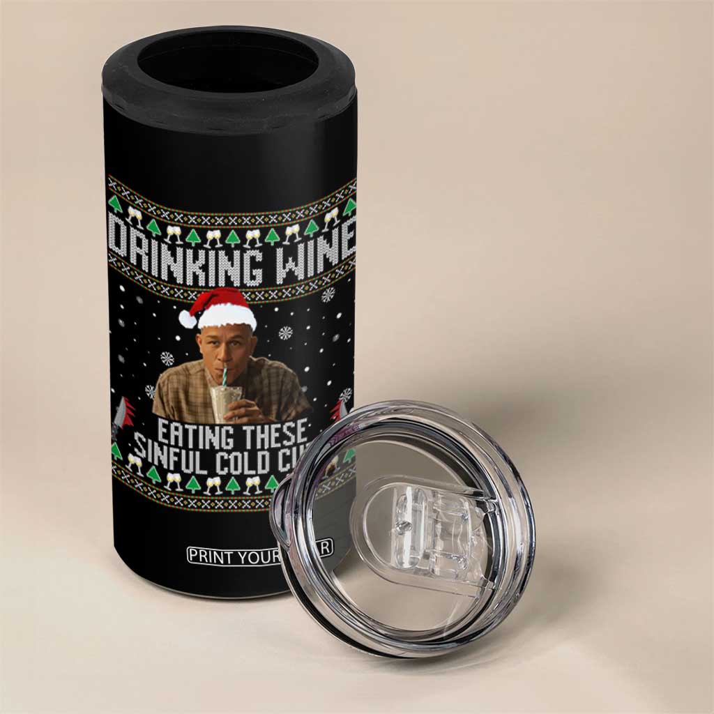 Charlie Hunnam Ed Gein Ugly Christmas 4 in 1 Can Cooler Tumbler Funny Drinking Wine Eating These Sinful Cold Cuts TS10 Print Your Wear