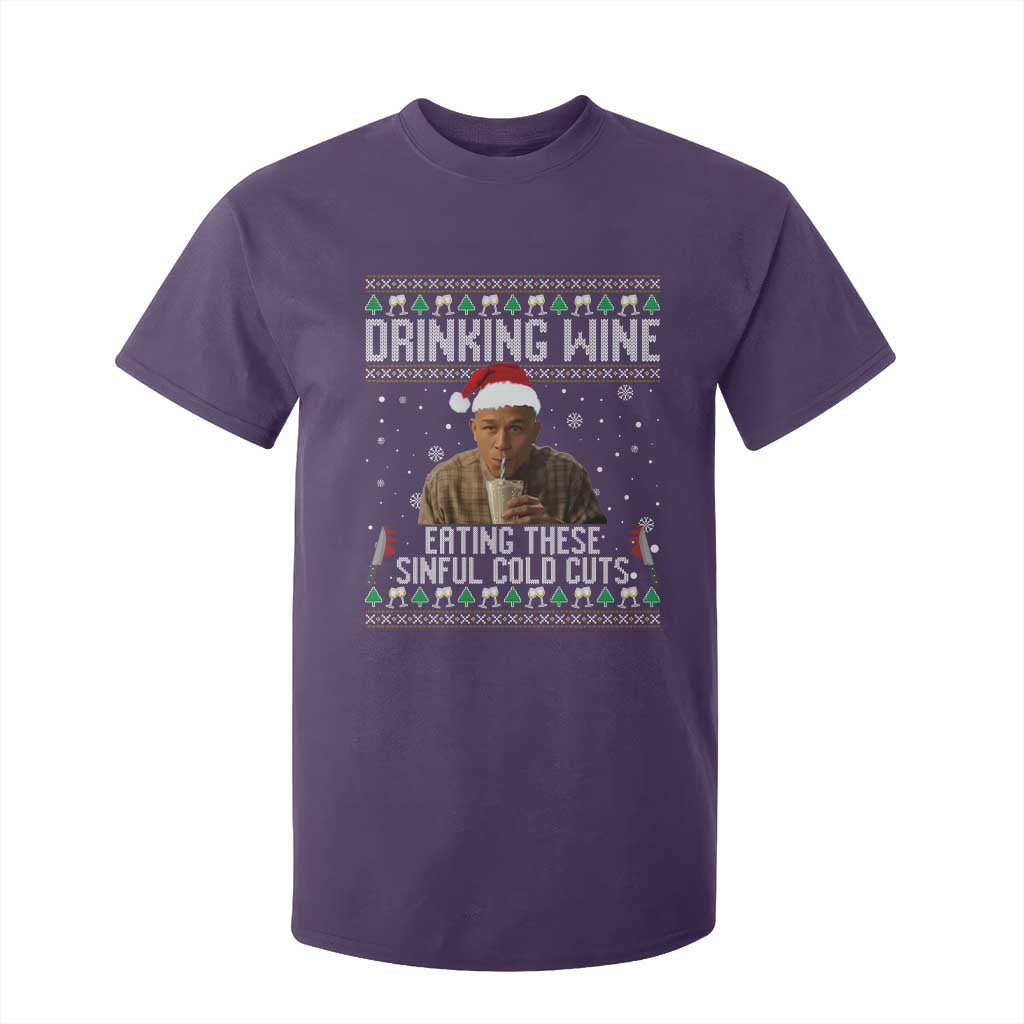 Charlie Hunnam Ed Gein Ugly Christmas T Shirt For Kid Funny Drinking Wine Eating These Sinful Cold Cuts TS10 Purple Print Your Wear