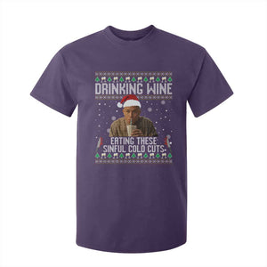 Charlie Hunnam Ed Gein Ugly Christmas T Shirt For Kid Funny Drinking Wine Eating These Sinful Cold Cuts TS10 Purple Print Your Wear