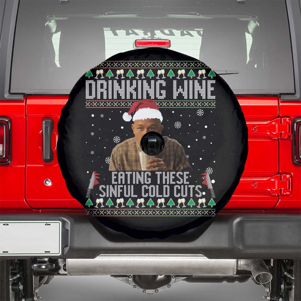 Charlie Hunnam Ed Gein Ugly Christmas Spare Tire Cover Funny Drinking Wine Eating These Sinful Cold Cuts TS10 Black Print Your Wear