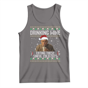 Charlie Hunnam Ed Gein Ugly Christmas Tank Top Funny Drinking Wine Eating These Sinful Cold Cuts TS10 Deep Heather Print Your Wear