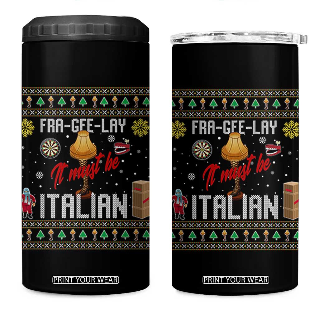 Leg Lamp Christmas 4 in 1 Can Cooler Tumbler Funny Ugly Xmas Fra Gee Lay TS10 One Size: 16 oz Black Print Your Wear