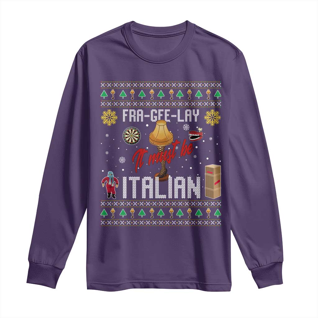 Leg Lamp Christmas Long Sleeve Shirt Funny Ugly Xmas Fra Gee Lay TS10 Purple Print Your Wear
