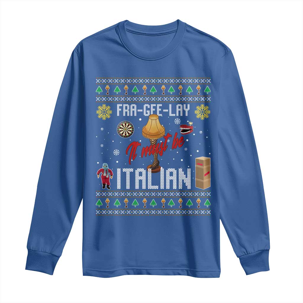 Leg Lamp Christmas Long Sleeve Shirt Funny Ugly Xmas Fra Gee Lay TS10 Royal Blue Print Your Wear