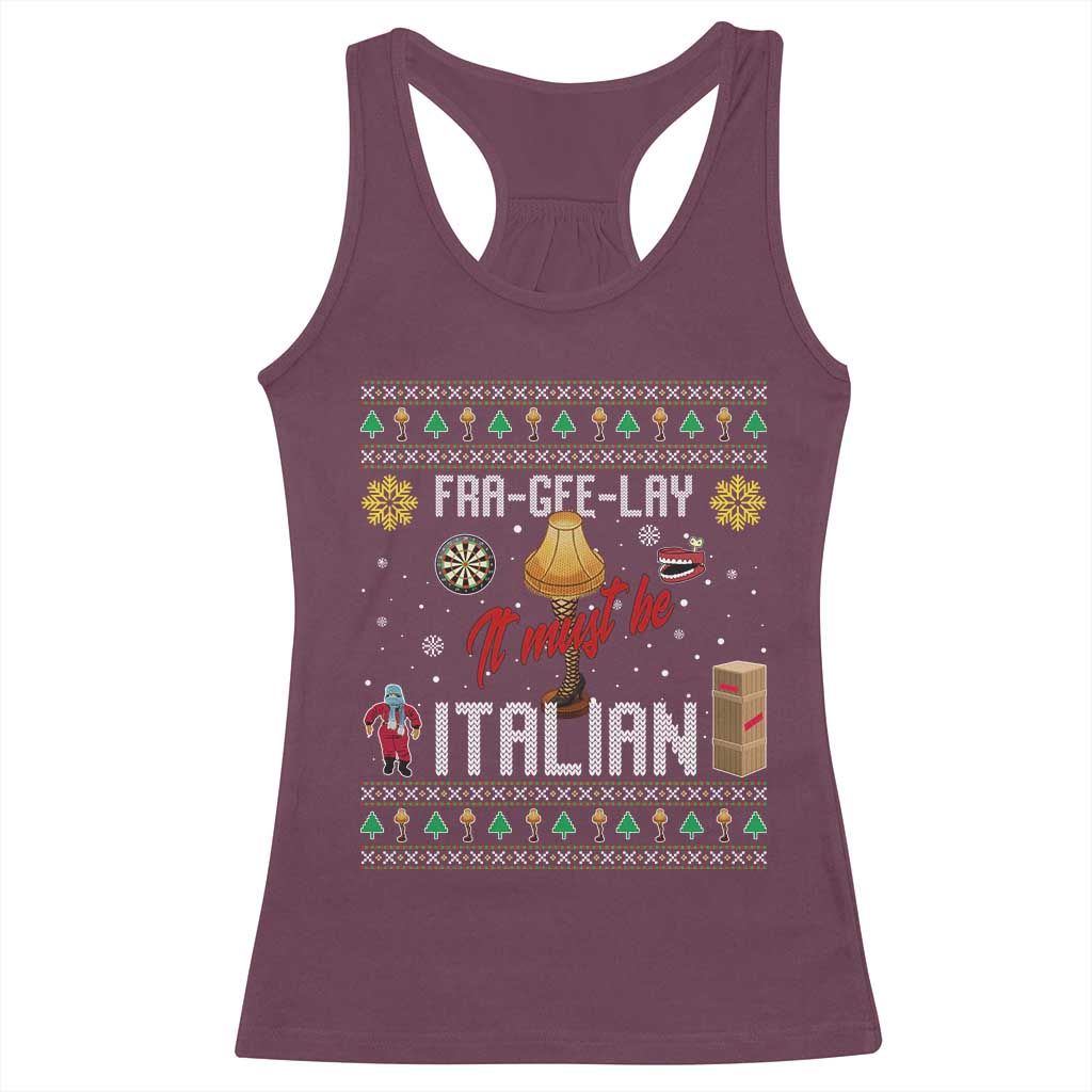Leg Lamp Christmas Racerback Tank Top Funny Ugly Xmas Fra Gee Lay TS10 Maroon Print Your Wear
