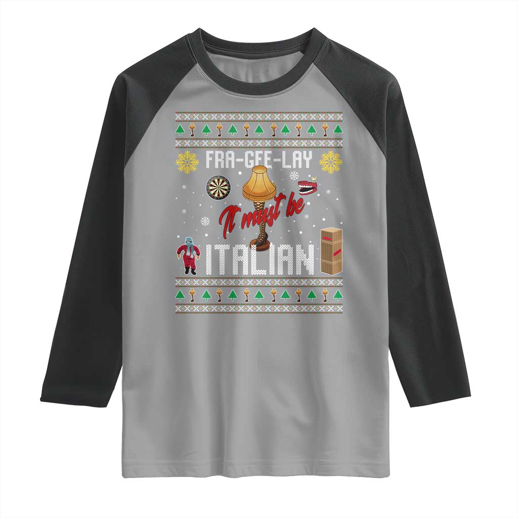 Leg Lamp Christmas Raglan Shirt Funny Ugly Xmas Fra Gee Lay TS10 Sport Gray Black Print Your Wear