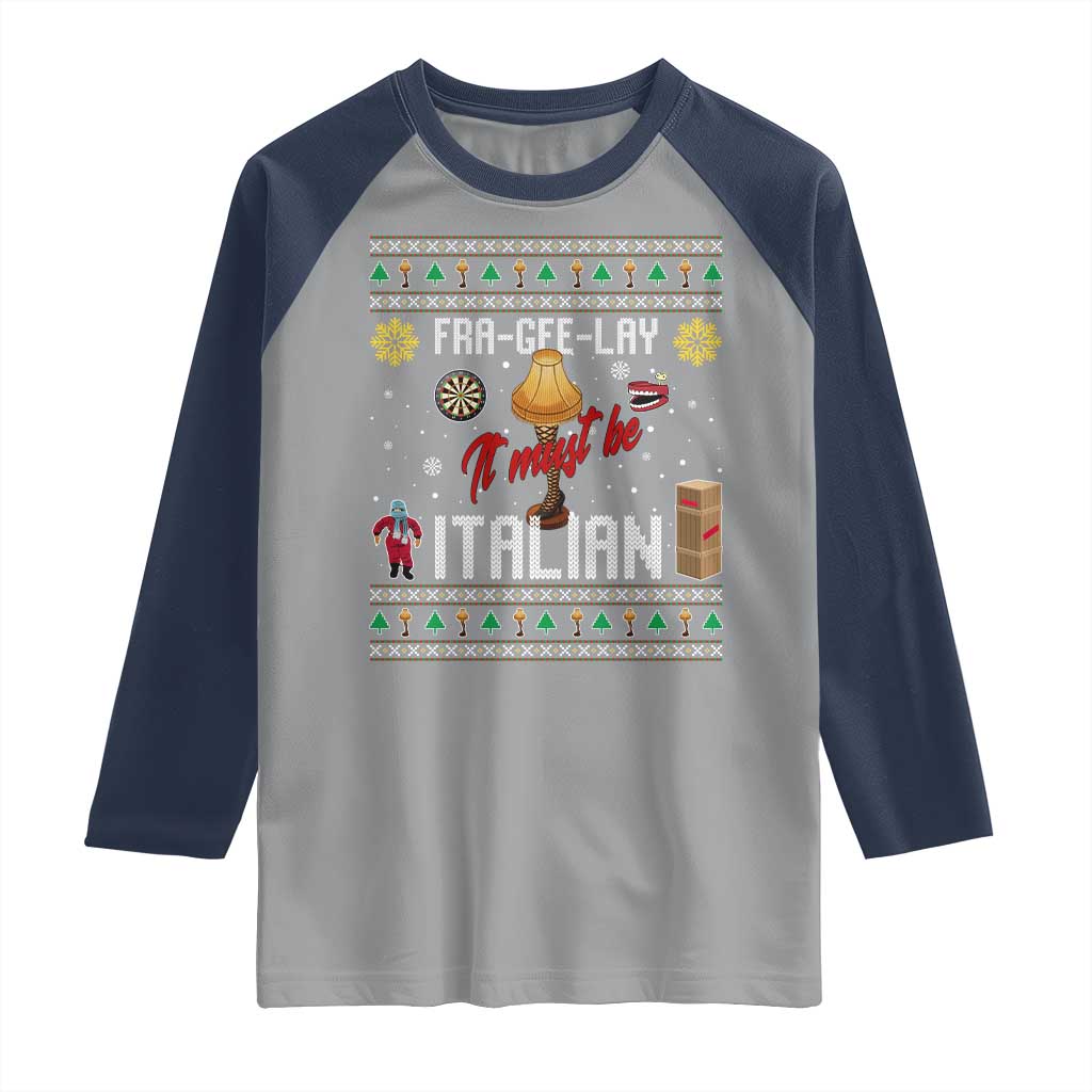 Leg Lamp Christmas Raglan Shirt Funny Ugly Xmas Fra Gee Lay TS10 Sport Gray Navy Print Your Wear