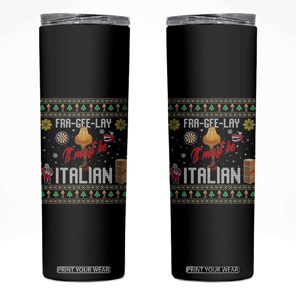 Leg Lamp Christmas Skinny Tumbler Funny Ugly Xmas Fra Gee Lay TS10 Black Print Your Wear