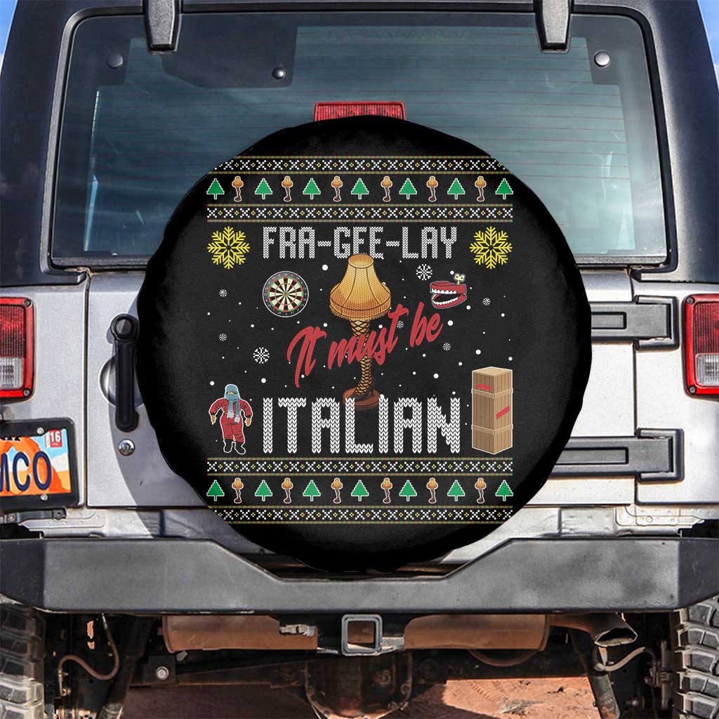 Leg Lamp Christmas Spare Tire Cover Funny Ugly Xmas Fra Gee Lay TS10 No hole Black Print Your Wear