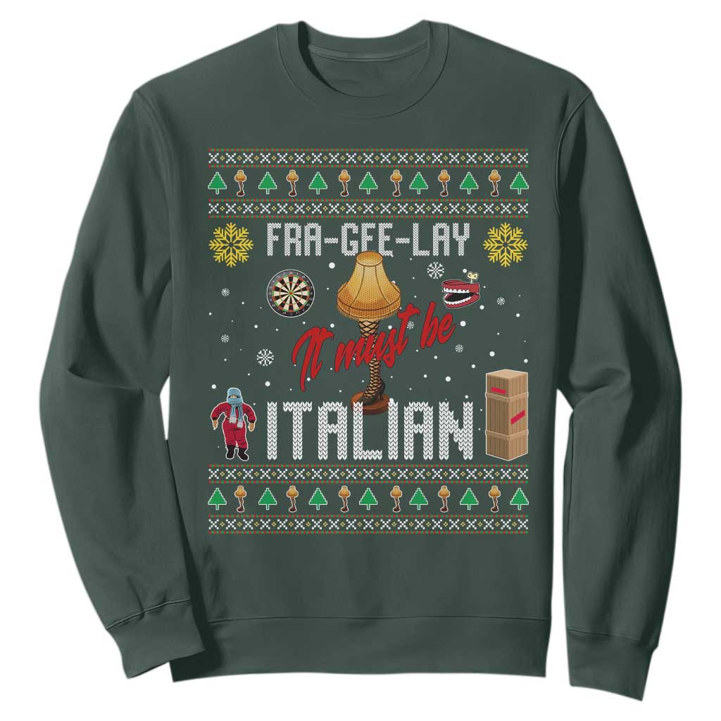 Leg Lamp Christmas Sweatshirt Funny Ugly Xmas Fra Gee Lay TS10 Dark Forest Green Print Your Wear