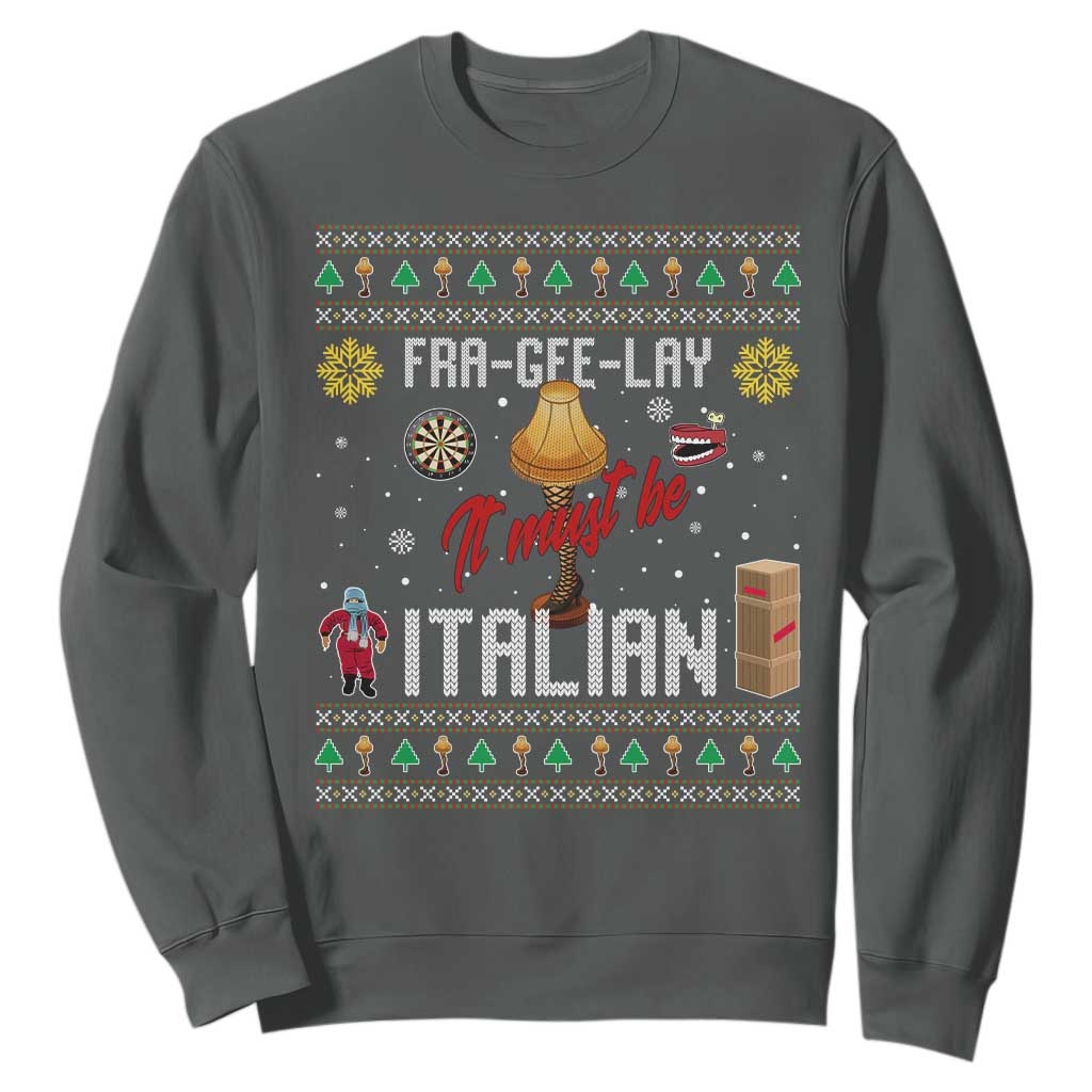 Leg Lamp Christmas Sweatshirt Funny Ugly Xmas Fra Gee Lay TS10 Dark Heather Print Your Wear