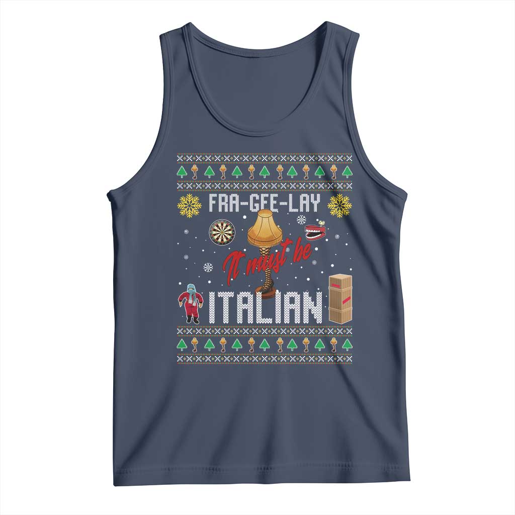 Leg Lamp Christmas Tank Top Funny Ugly Xmas Fra Gee Lay TS10 Navy Print Your Wear