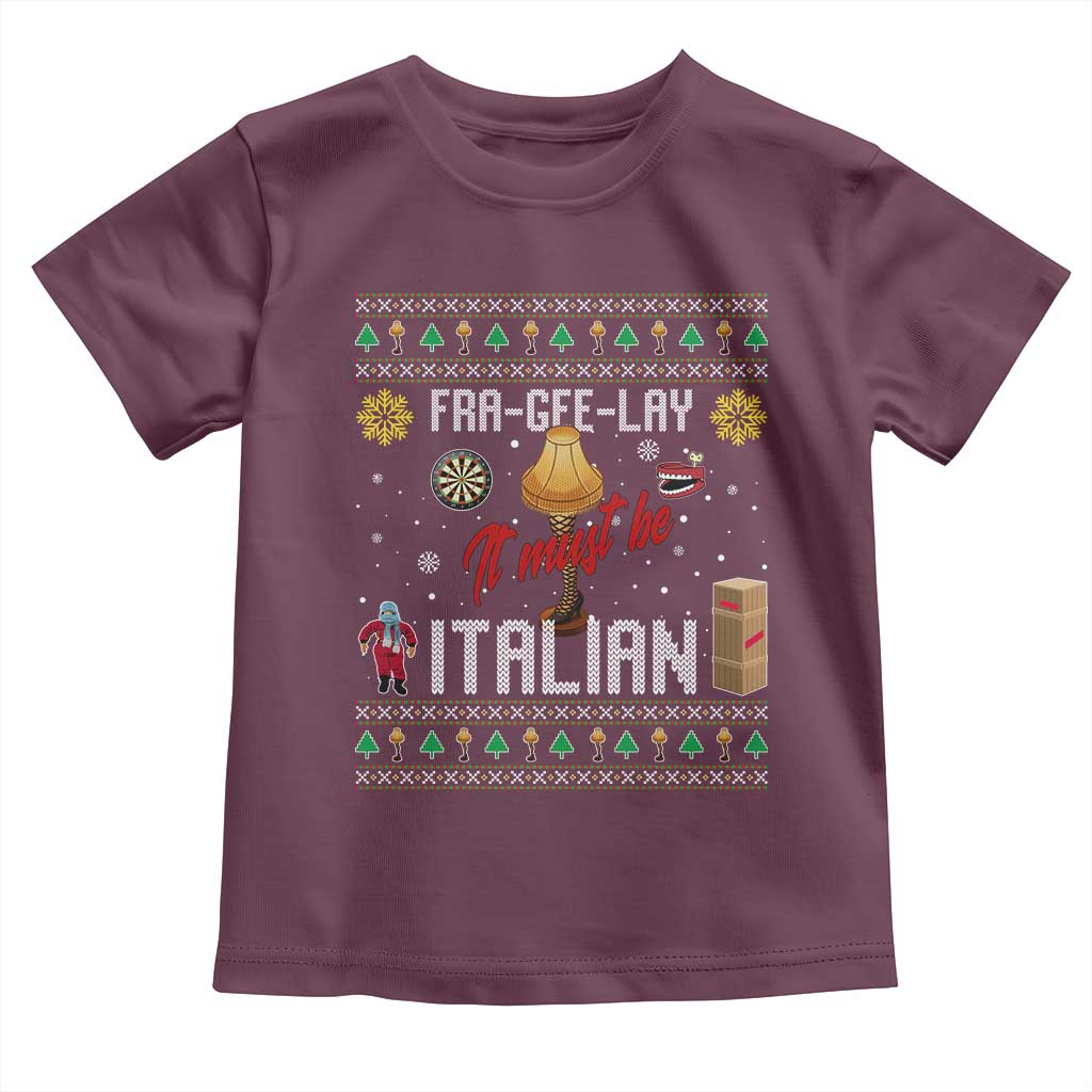 Leg Lamp Christmas Toddler T Shirt Funny Ugly Xmas Fra Gee Lay TS10 Maroon Print Your Wear