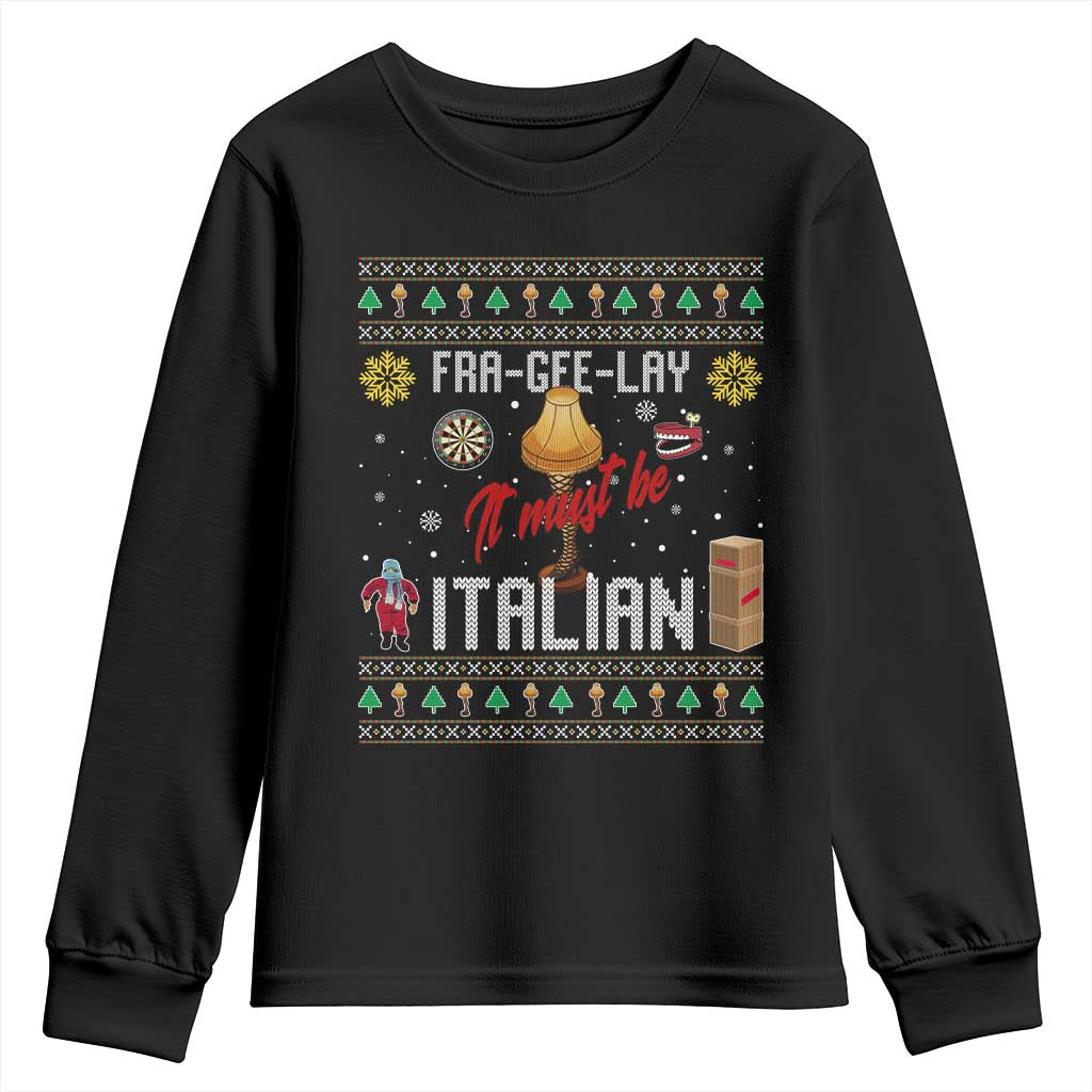 Leg Lamp Christmas Youth Sweatshirt Funny Ugly Xmas Fra Gee Lay TS10 Black Print Your Wear
