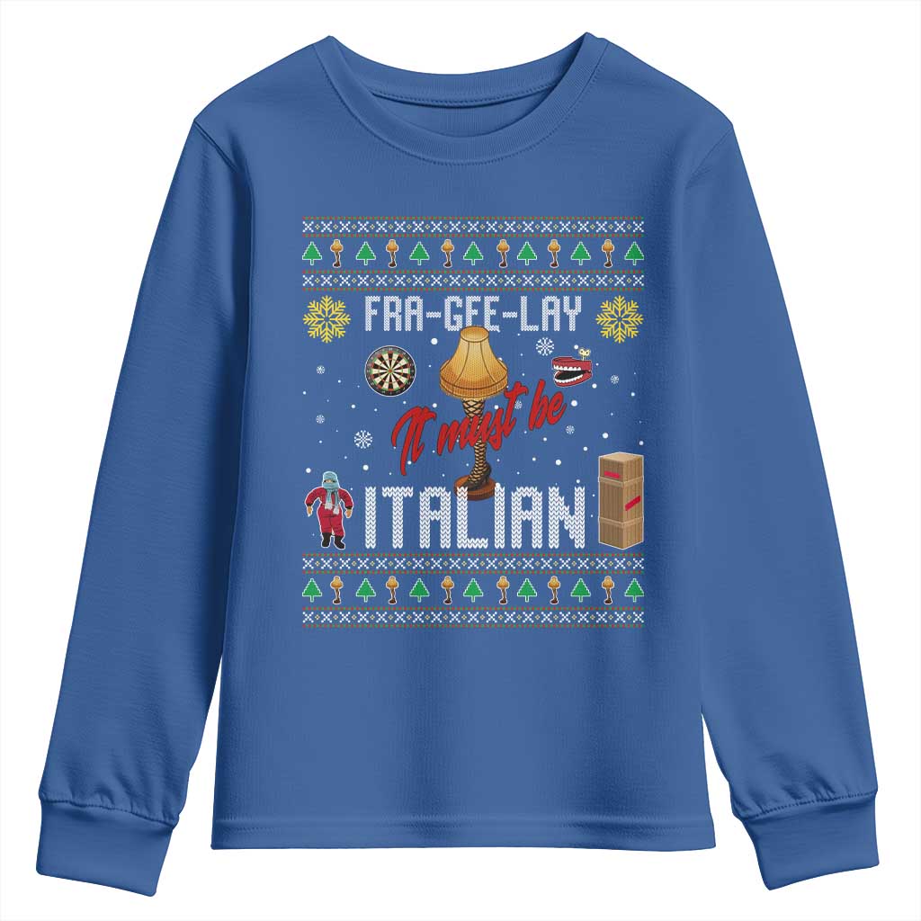 Leg Lamp Christmas Youth Sweatshirt Funny Ugly Xmas Fra Gee Lay TS10 Royal Blue Print Your Wear