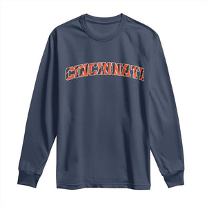 Vintage BFT Football Long Sleeve Shirt Retro Sports Style 80s 90s Cincy Cin City TS10 Navy Print Your Wear