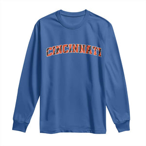 Vintage BFT Football Long Sleeve Shirt Retro Sports Style 80s 90s Cincy Cin City TS10 Royal Blue Print Your Wear