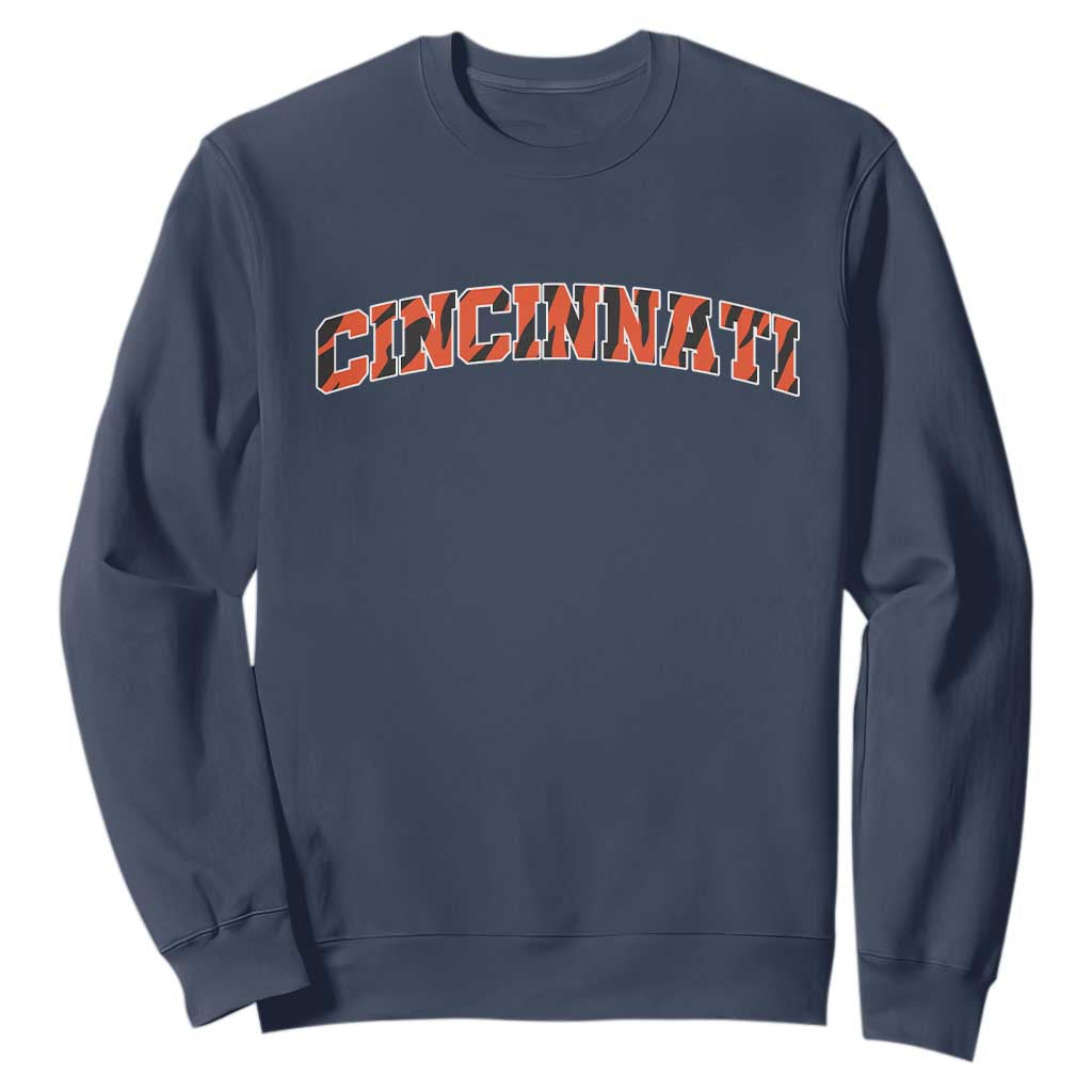 Vintage BFT Football Sweatshirt Retro Sports Style 80s 90s Cincy Cin City TS10 Navy Print Your Wear