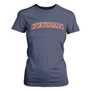 Vintage BFT Football T Shirt For Women Retro Sports Style 80s 90s Cincy Cin City TS10 Navy Print Your Wear