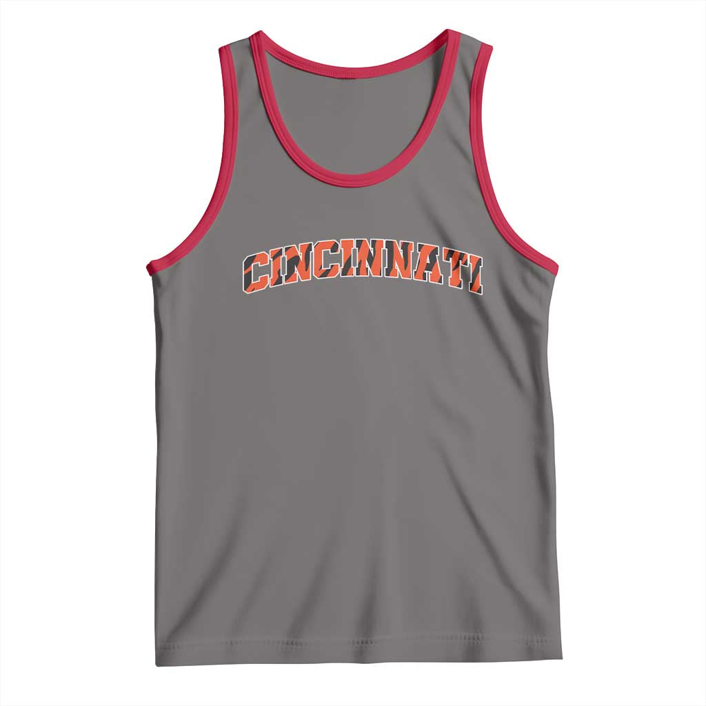 Vintage BFT Football Tank Top Retro Sports Style 80s 90s Cincy Cin City TS10 Deep Heather Red Print Your Wear