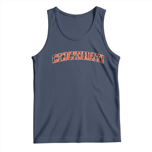 Vintage BFT Football Tank Top Retro Sports Style 80s 90s Cincy Cin City TS10 Navy Print Your Wear