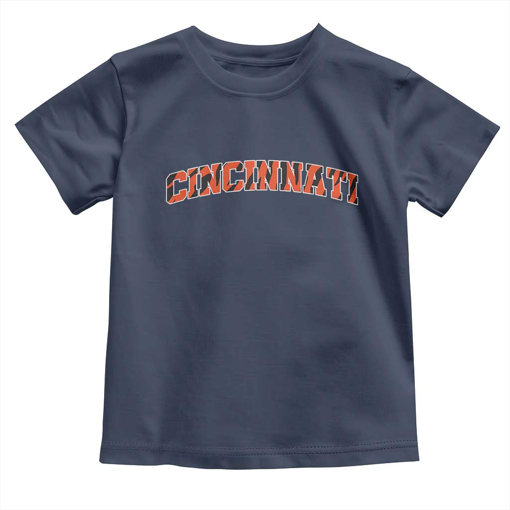 Vintage BFT Football Toddler T Shirt Retro Sports Style 80s 90s Cincy Cin City TS10 Navy Print Your Wear