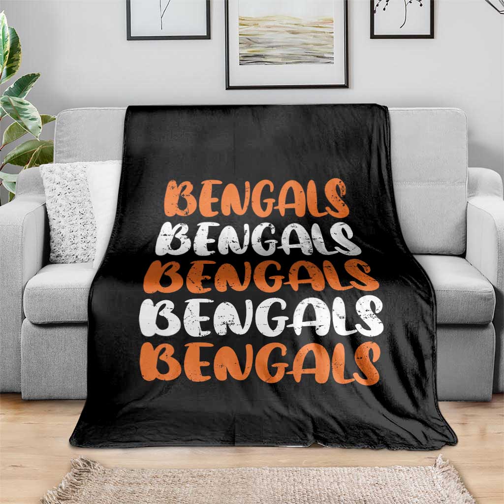 Vintage Bengal Throw Blanket Retro Novelty 90s Style TS10 Print Your Wear