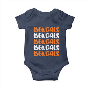Vintage Bengal Baby Onesie Retro Novelty 90s Style TS10 Navy Print Your Wear