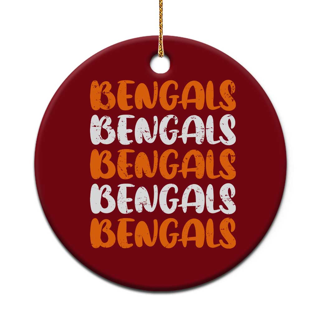 Vintage Bengal Ceramic Ornament Retro Novelty 90s Style TS10 1pc Red Print Your Wear