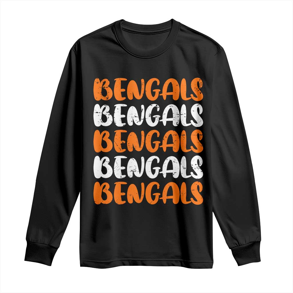 Vintage Bengal Long Sleeve Shirt Retro Novelty 90s Style TS10 Black Print Your Wear