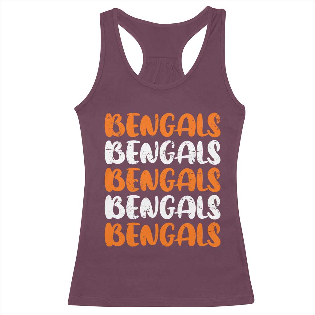 Vintage Bengal Racerback Tank Top Retro Novelty 90s Style TS10 Maroon Print Your Wear