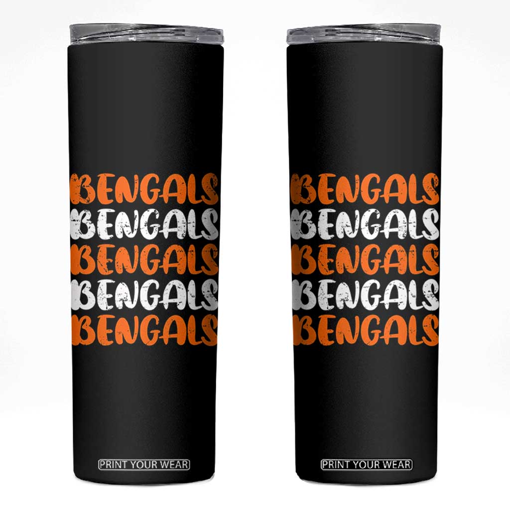 Vintage Bengal Skinny Tumbler Retro Novelty 90s Style TS10 Black Print Your Wear