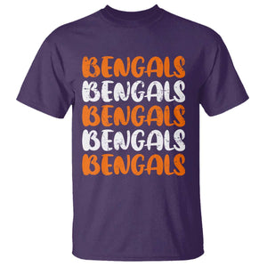 Vintage Bengal T Shirt Retro Novelty 90s Style TS10 Purple Print Your Wear