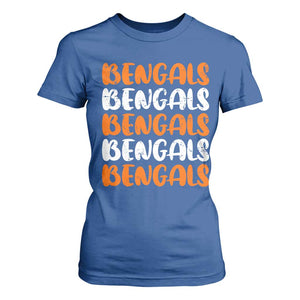 Vintage Bengal T Shirt For Women Retro Novelty 90s Style TS10 Royal Blue Print Your Wear