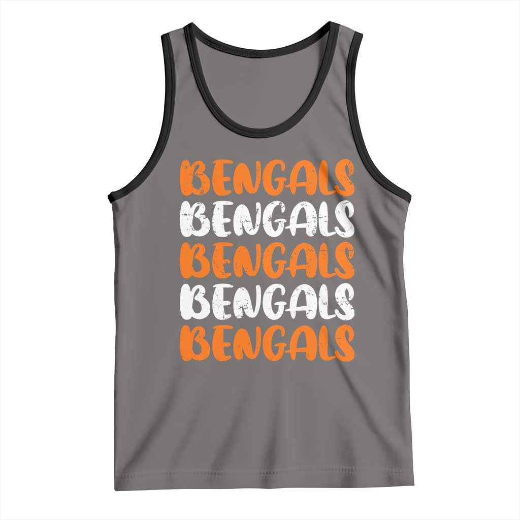 Vintage Bengal Tank Top Retro Novelty 90s Style TS10 Deep Heather Black Print Your Wear
