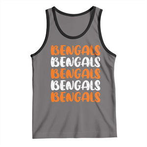 Vintage Bengal Tank Top Retro Novelty 90s Style TS10 Deep Heather Black Print Your Wear
