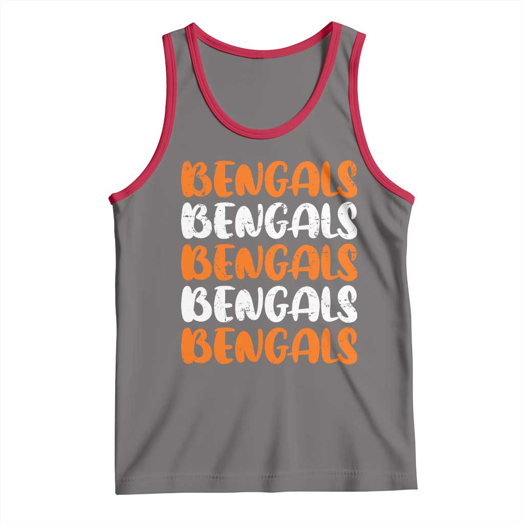 Vintage Bengal Tank Top Retro Novelty 90s Style TS10 Deep Heather Red Print Your Wear