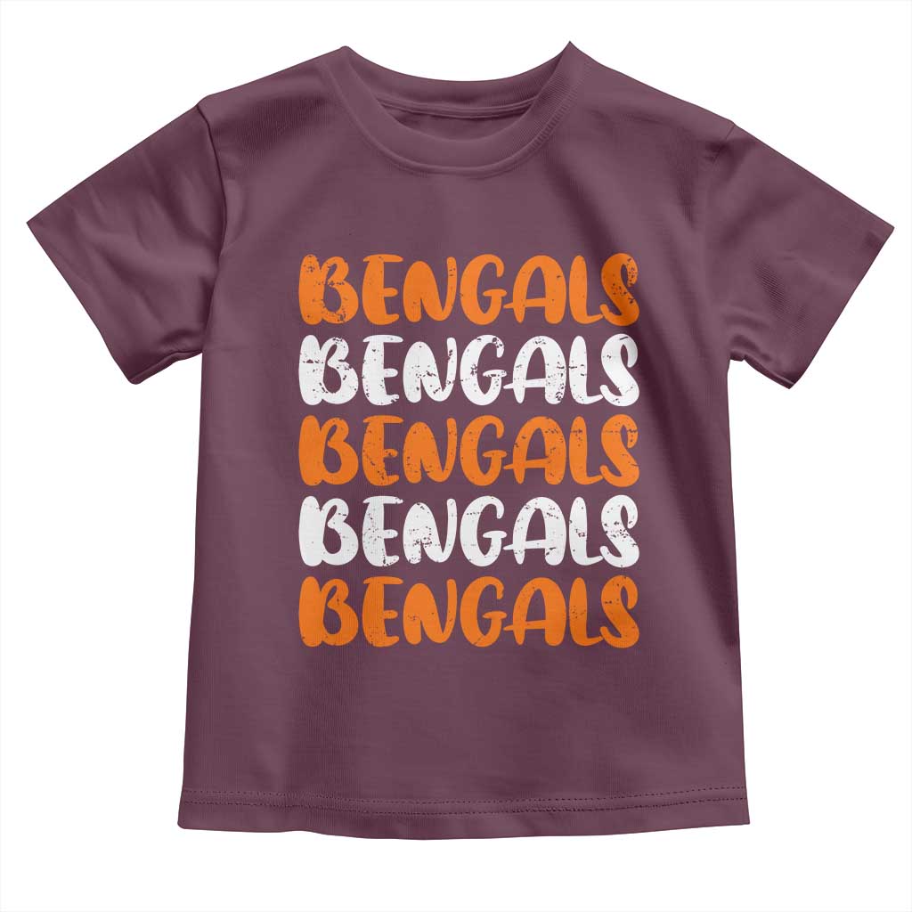 Vintage Bengal Toddler T Shirt Retro Novelty 90s Style TS10 Maroon Print Your Wear
