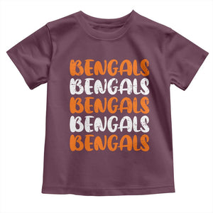 Vintage Bengal Toddler T Shirt Retro Novelty 90s Style TS10 Maroon Print Your Wear