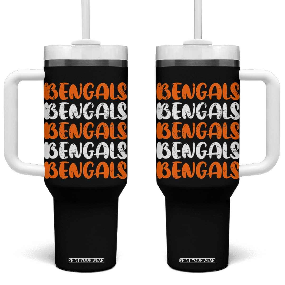 Vintage Bengal Tumbler With Handle Retro Novelty 90s Style TS10 One Size: 40 oz Black Print Your Wear