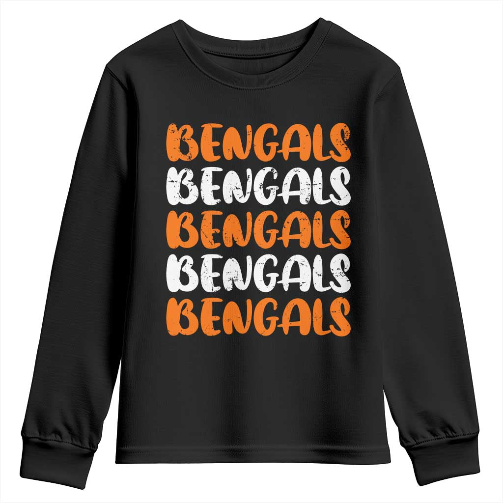 Vintage Bengal Youth Sweatshirt Retro Novelty 90s Style TS10 Black Print Your Wear