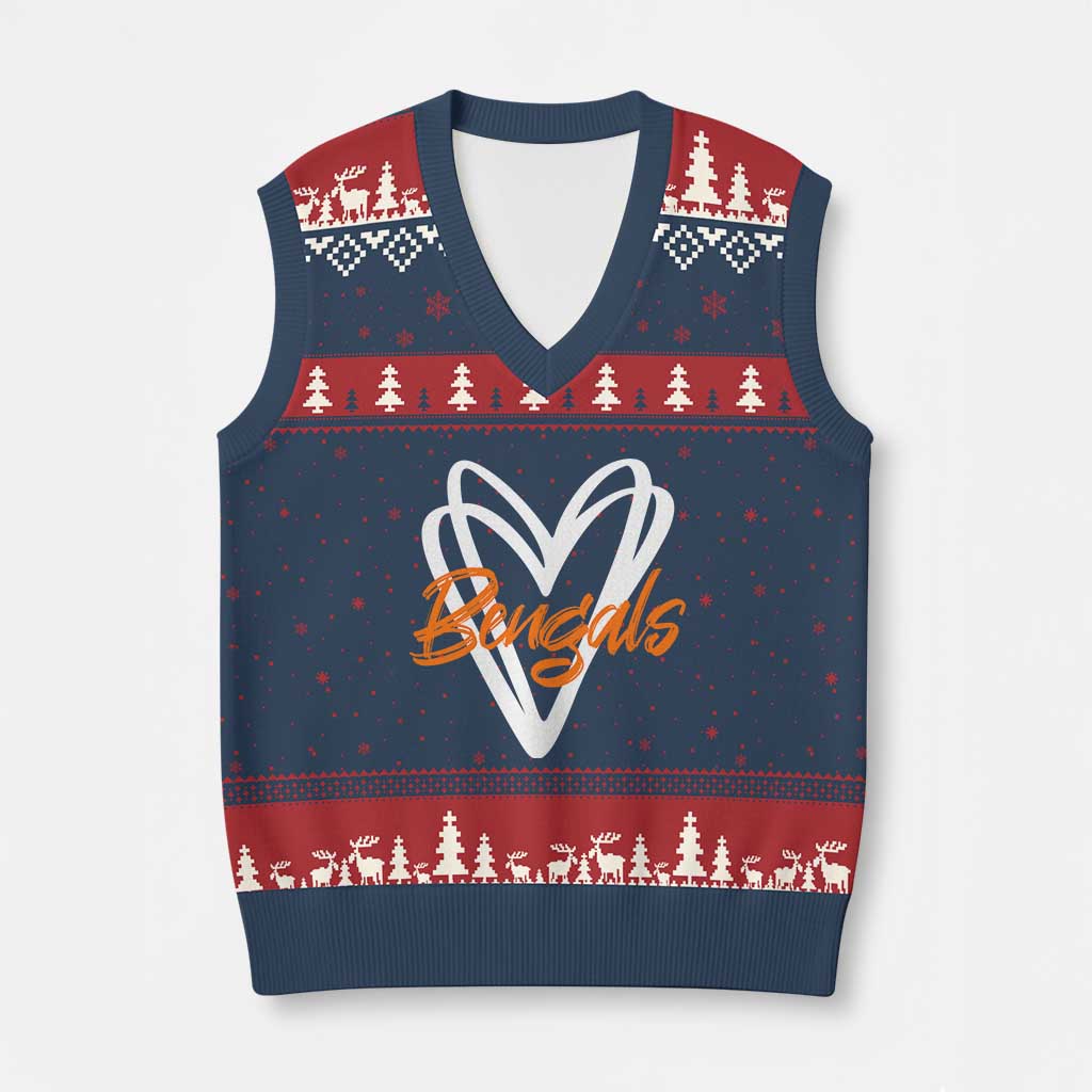 BFT Lovers V-Neck Knit Sweater Vest Inspirational Athletic Name Design Sports Fan TS10 Navy Red Print Your Wear