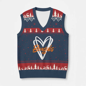 BFT Lovers V-Neck Knit Sweater Vest Inspirational Athletic Name Design Sports Fan TS10 Navy Red Print Your Wear