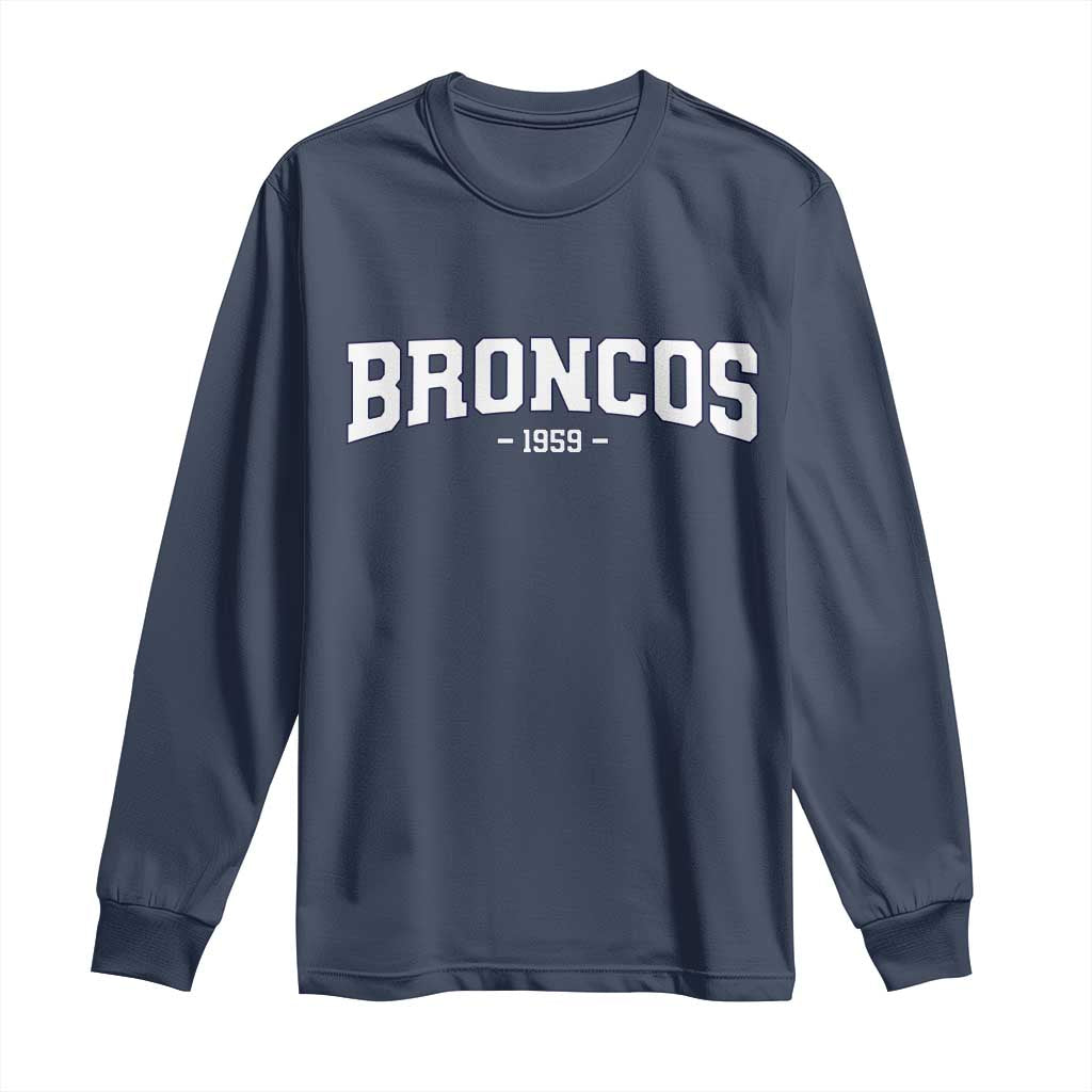Vintage DFB Long Sleeve Shirt Classic Game Day Print Retro Varsity Football TS10 Navy Print Your Wear