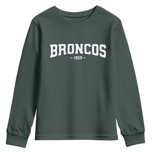 Vintage DFB Youth Sweatshirt Classic Game Day Print Retro Varsity Football TS10 Dark Forest Green Print Your Wear