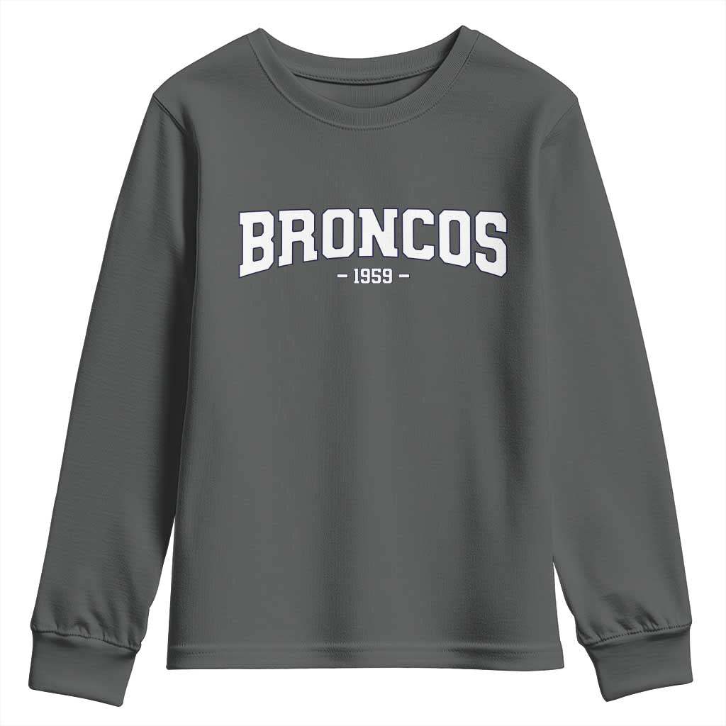 Vintage DFB Youth Sweatshirt Classic Game Day Print Retro Varsity Football TS10 Dark Heather Print Your Wear