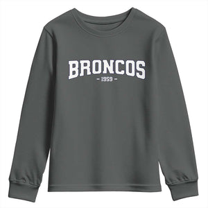 Vintage DFB Youth Sweatshirt Classic Game Day Print Retro Varsity Football TS10 Dark Heather Print Your Wear