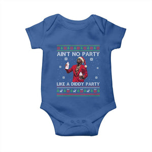 Funny Ugly Christmas Baby Onesie Aint No Party Like A Diddy Party TS10 Royal Blue Print Your Wear