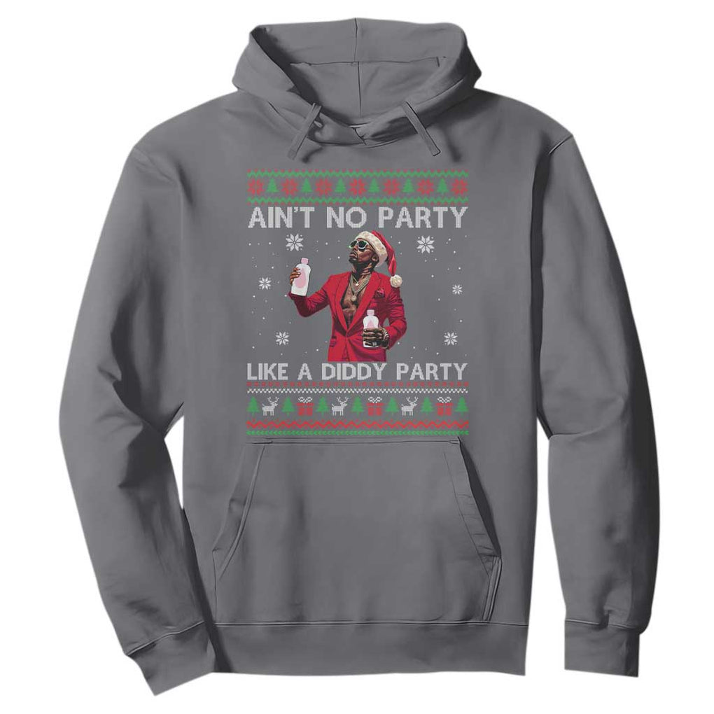Funny Ugly Christmas Hoodie Aint No Party Like A Diddy Party TS10 Charcoal Print Your Wear