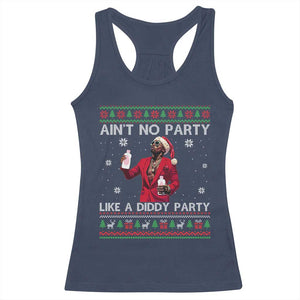 Funny Ugly Christmas Racerback Tank Top Aint No Party Like A Diddy Party TS10 Navy Print Your Wear